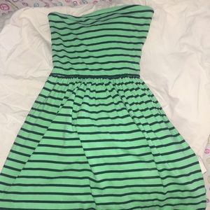 Green black stripe dress